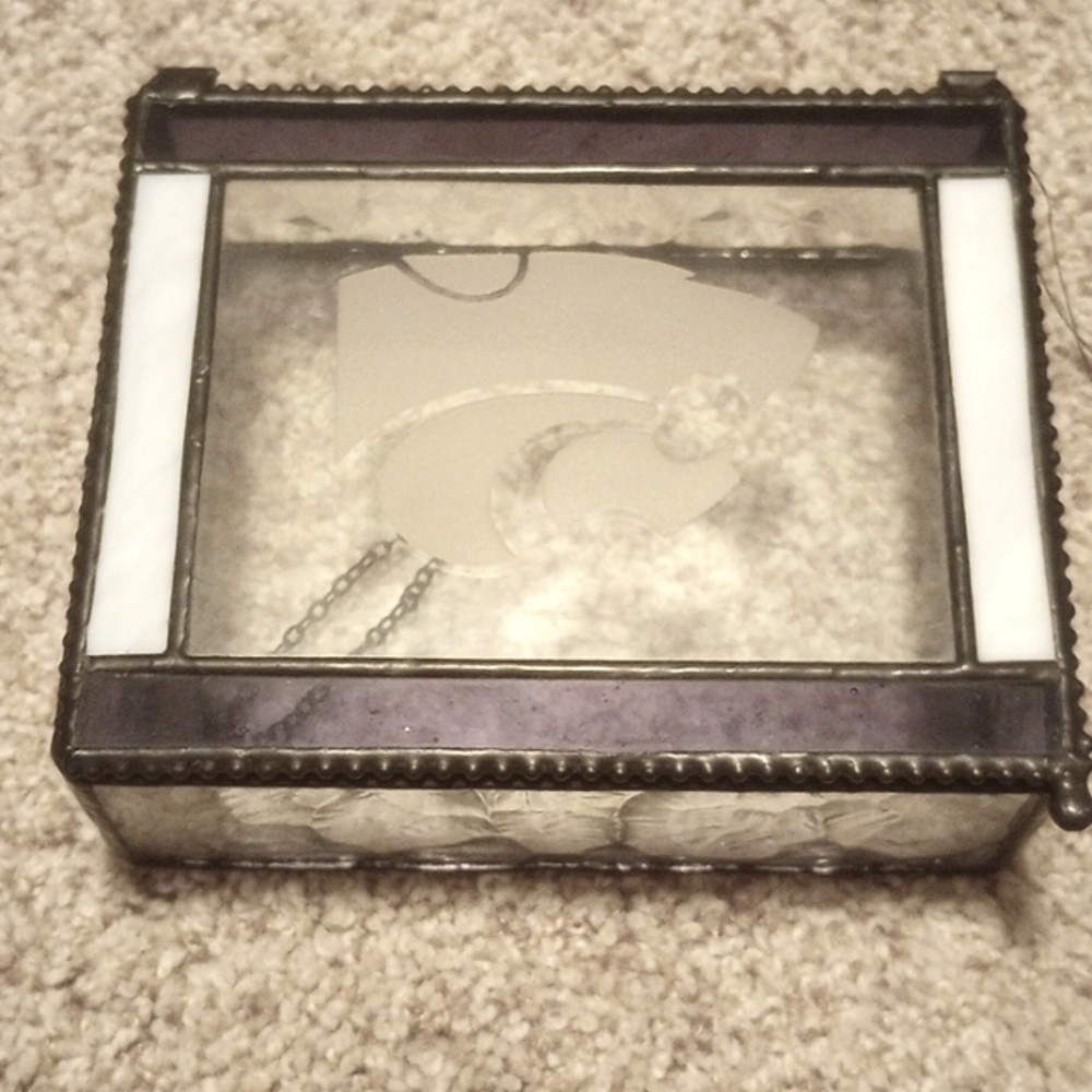 Kansas State University Glass Trinket Box